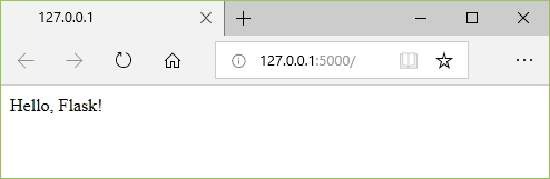 Flask tutorial: the running app in a browser
