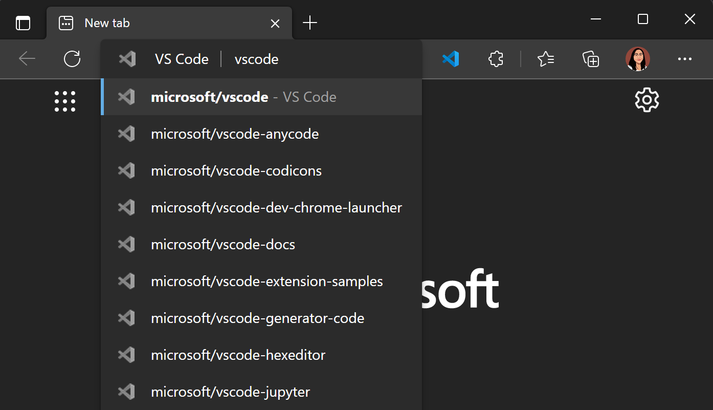 Type  in your browser and search a GitHub repository to open in vscode.dev