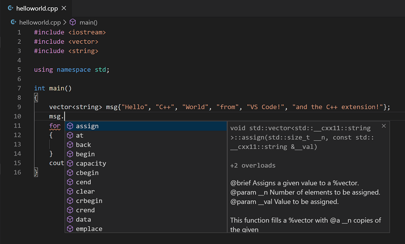 C++ language features