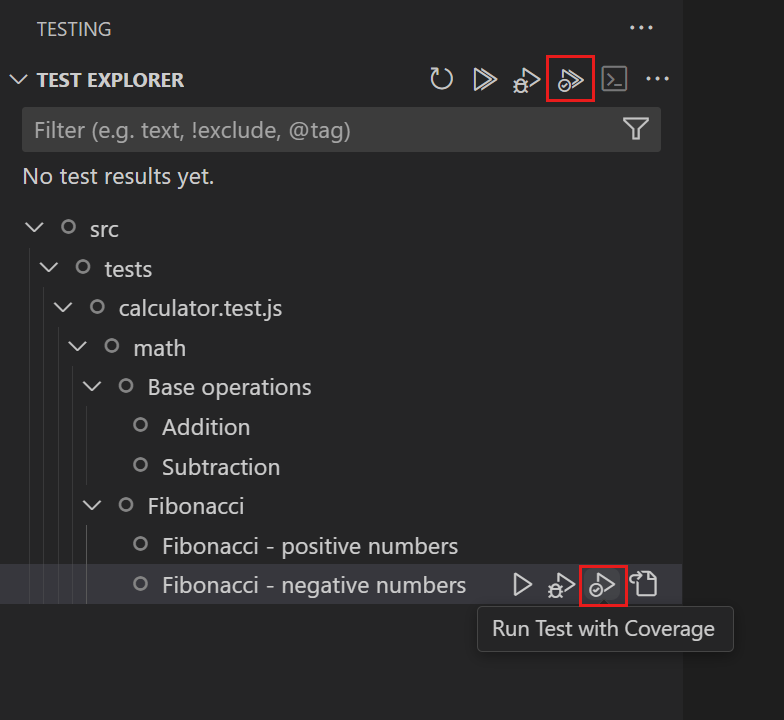 Run tests with coverage